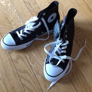 Brand New Converse High tops Black Velvet 8.5